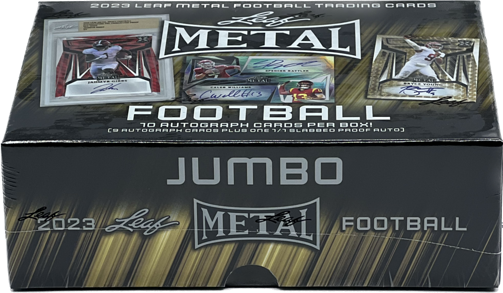 2023 Leaf Metal Football Hobby Jumbo Box Collectors Emporium NY