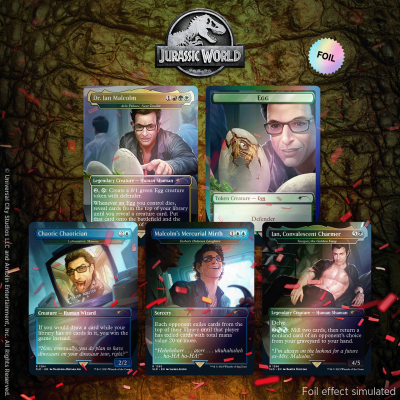 Magic the Gathering Secret Lair x Jurassic World: Dr. Ian Malcolm Foil Edition (5 Cards)