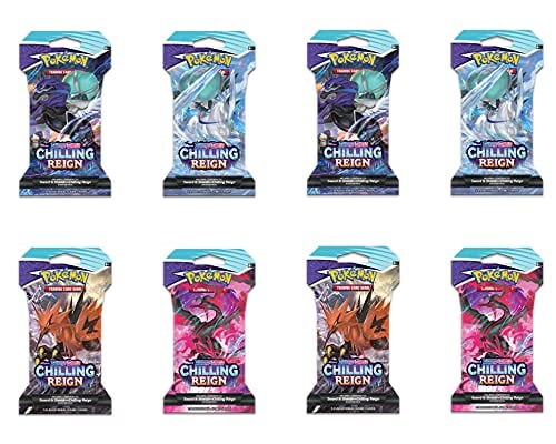 8 Packs Pokemon TCG 10 Card Booster Pack Sword Shield 06 Chilling Reign