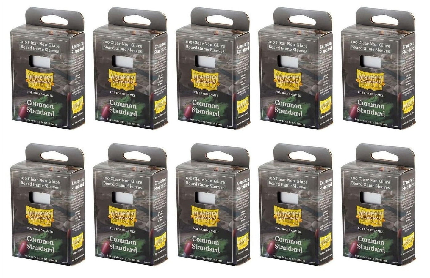 10 Packs Dragon Shield Board Game Sleeves 100 ct Common Standard Size Card Sleeves Display Case