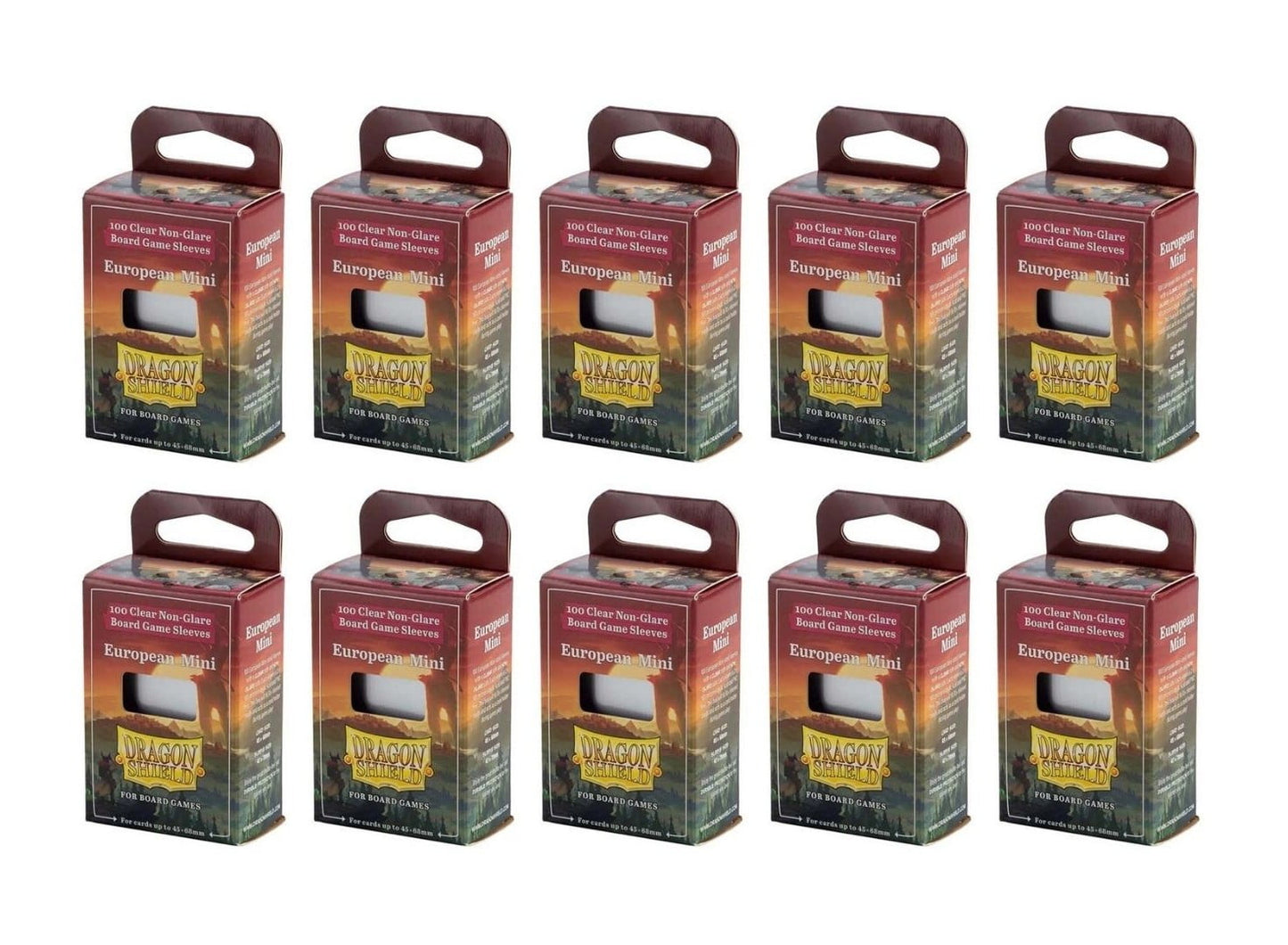 10 Packs Dragon Shield Board Game Sleeves 100 ct Mini European Size Card Sleeves Display Case