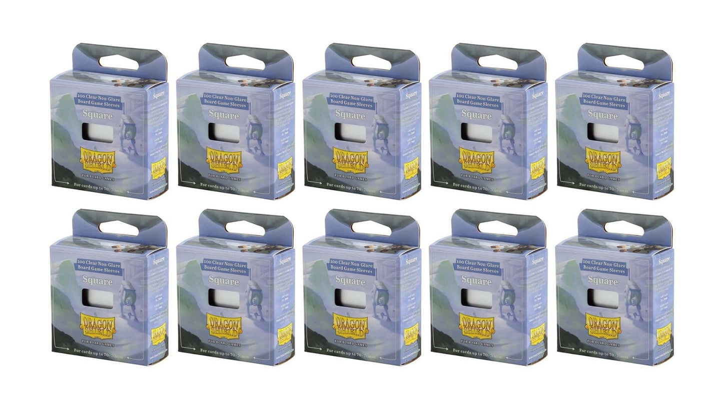 10 Packs Dragon Shield Board Game Sleeves 100 ct Square Size Card Sleeves Display Case