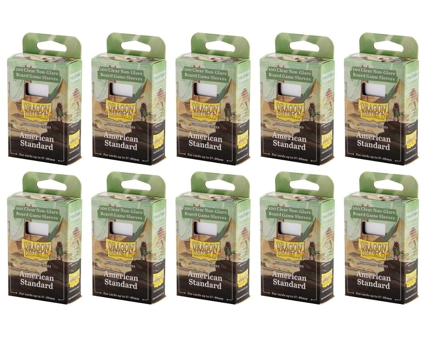 10 Packs Dragon Shield Board Game Sleeves 100 ct Standard American Size Card Sleeves Display Case