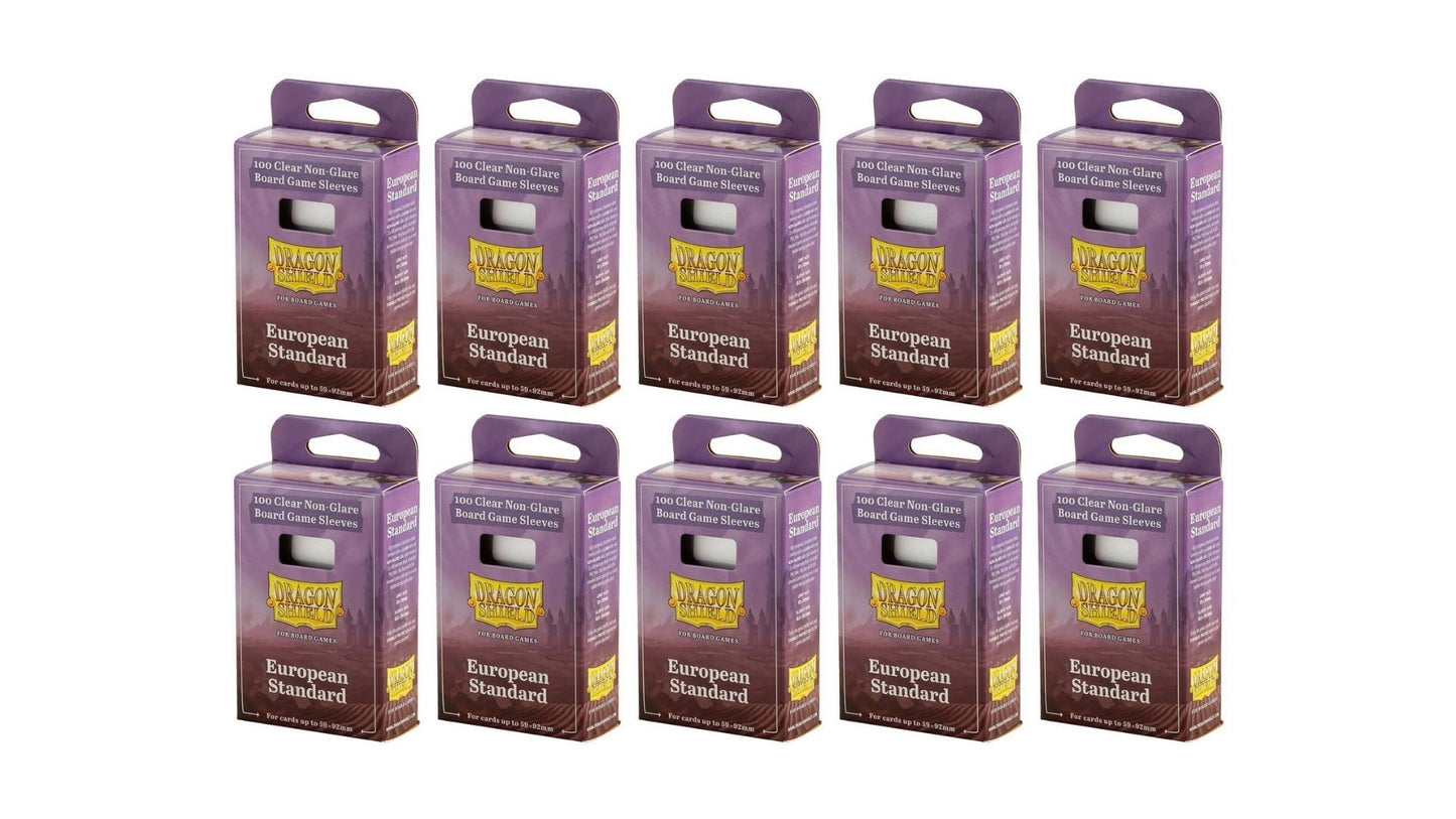 10 Packs Dragon Shield Board Game Sleeves 100 ct Standard European Size Card Sleeves Display Case