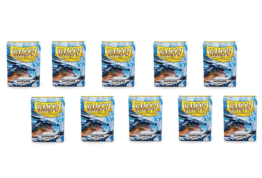 10 Pack Dragon Shield Matte Sapphire Standard Size 100 ct Card Sleeves Display Case
