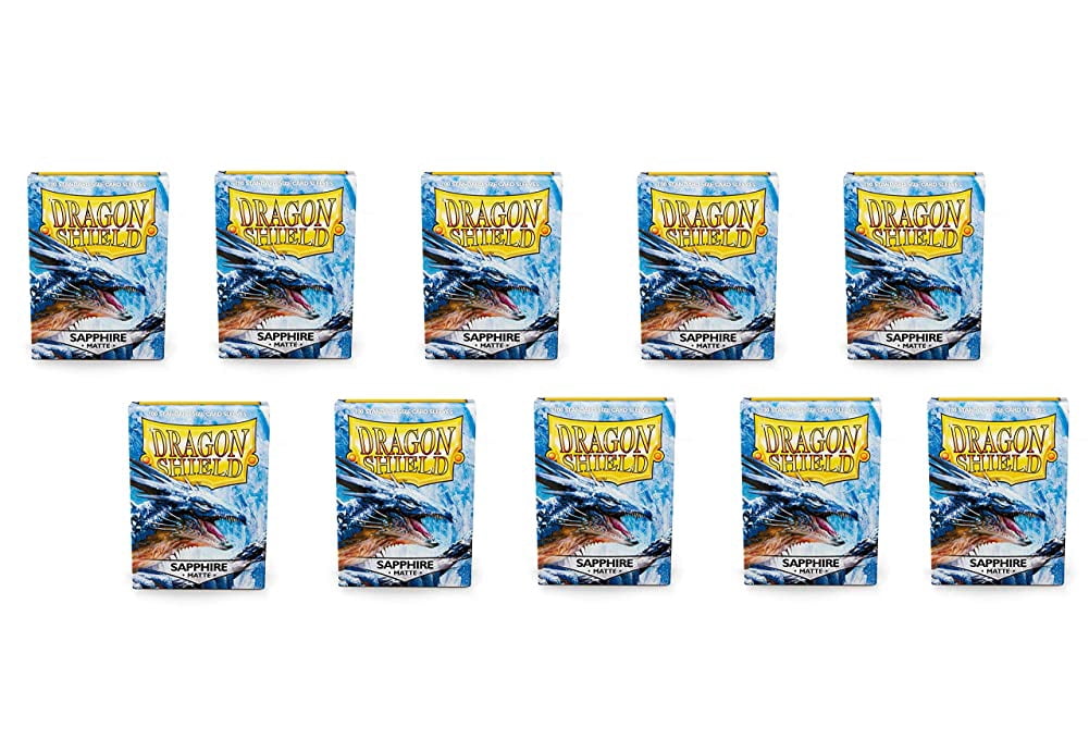 10 Pack Dragon Shield Matte Sapphire Standard Size 100 ct Card Sleeves Display Case