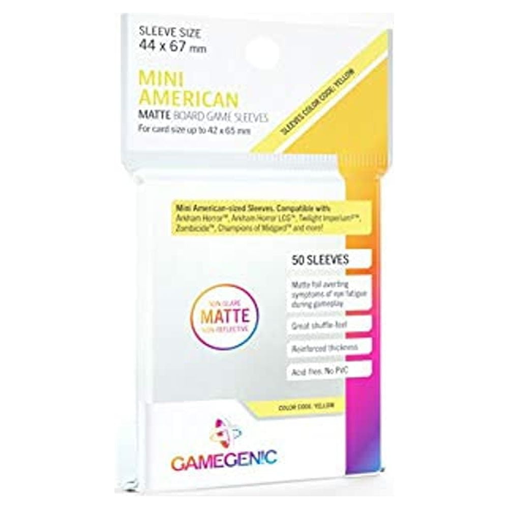10 Packs Gamegenic Matte Board Game Sleeves 50ct Mini American Size Card Sleeves Display Case