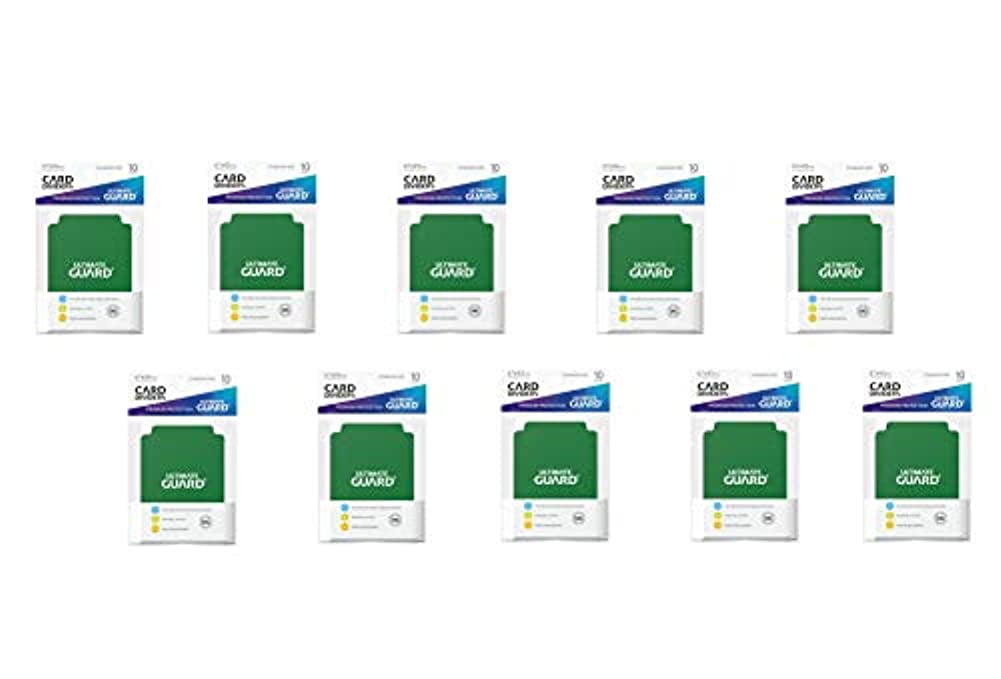 10 Packs Ultimate Guard Green Card Dividers (10) Standard Size Display Case