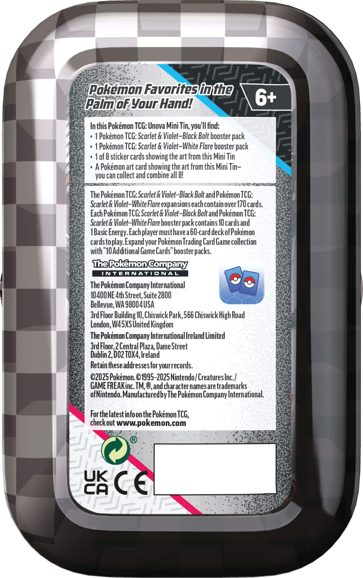 Pokemon TCG: Scarlet & Violet 10.5: Unova Mini Tin Display (8 Units - One of Each)