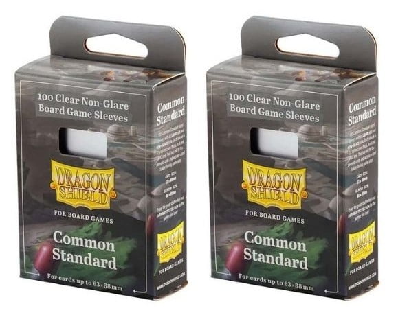 2 Packs Dragon Shield Board Game Sleeves 100 ct Common Standard Size Card Sleeves Value Bundle!
