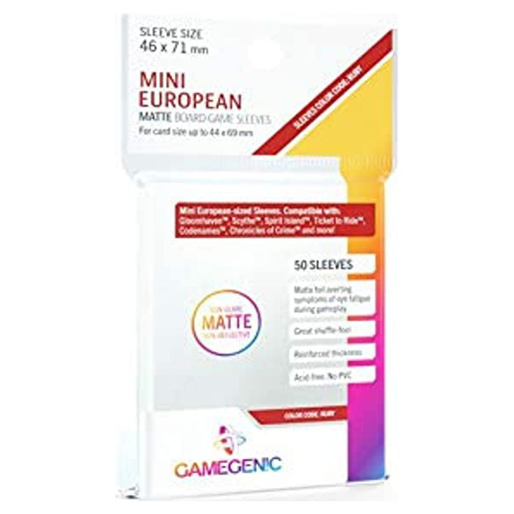 2 Packs Gamegenic Matte Board Game Sleeves 50ct Mini European Size Card Sleeves Individual Pack