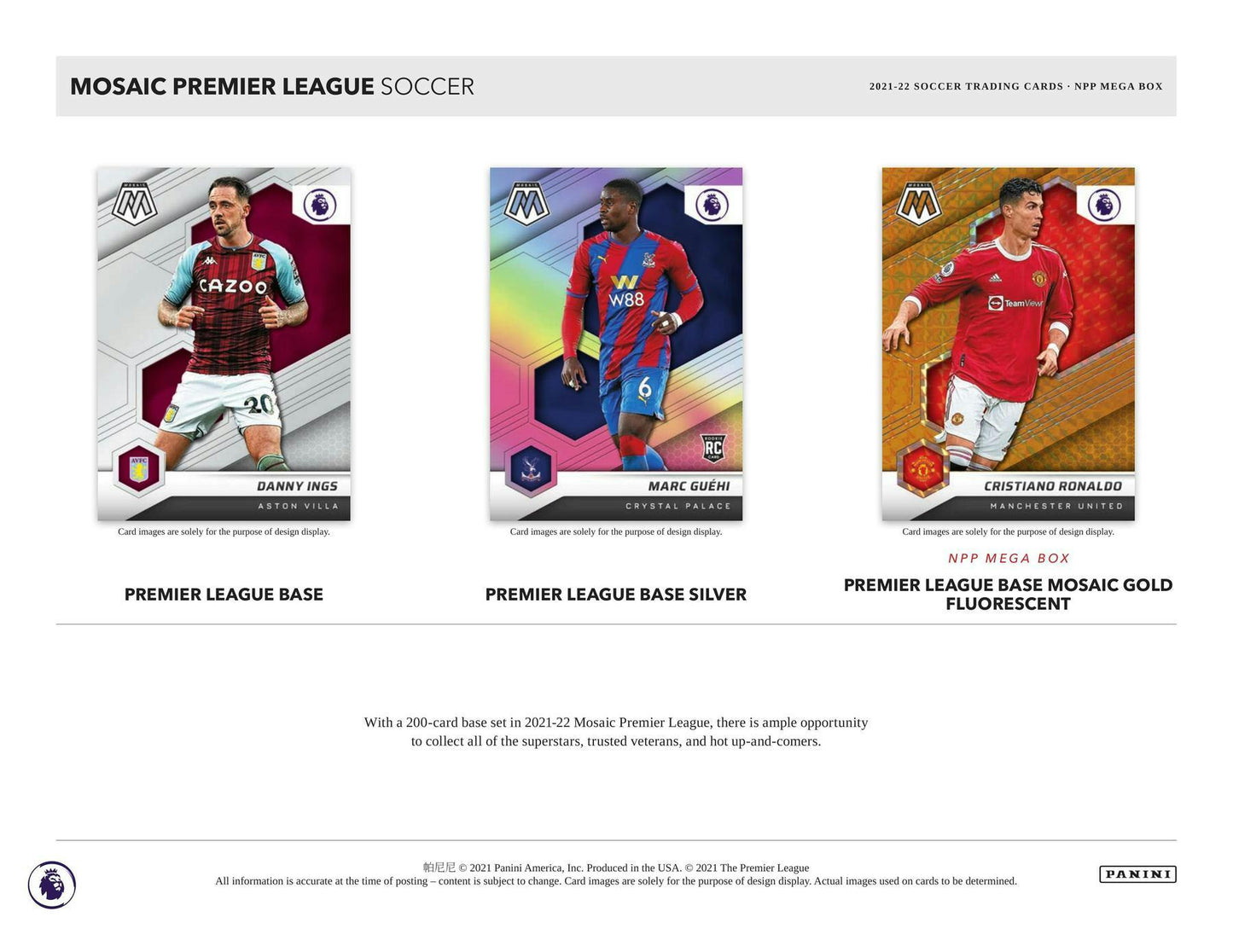 2021/22 Panini Mosaic Premier League EPL Soccer Mega Box (Reactive Gold Parallels!)