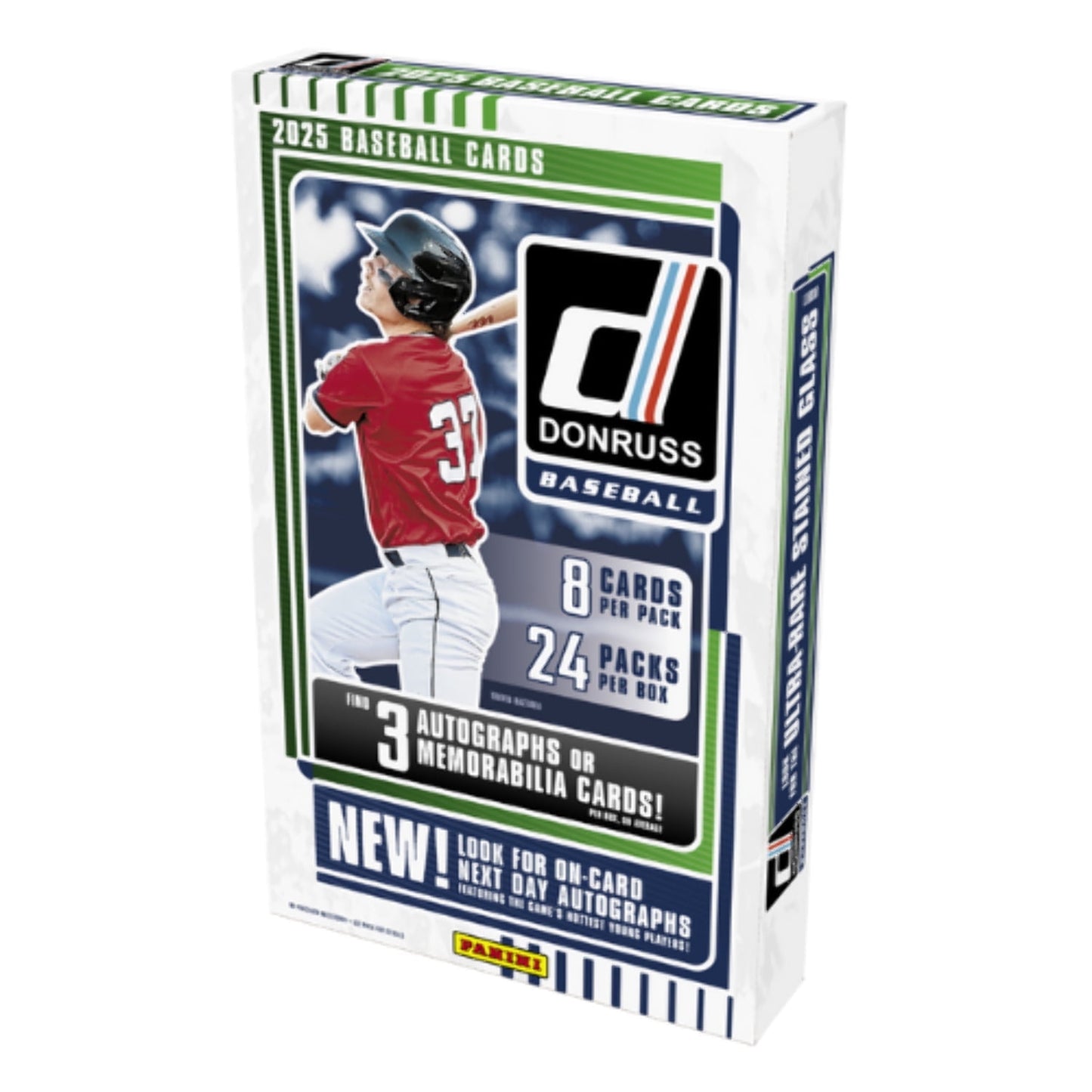 Panini 2025 Donruss Baseball Hobby Trading Card Box (Three Autographs or Memorabilia Cards Per Box)