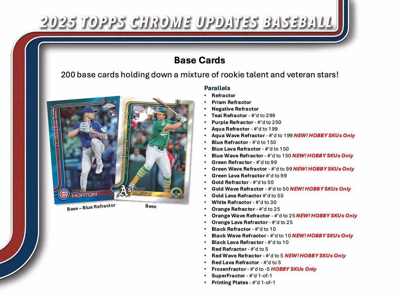 2025 Topps Chrome Baseball Update Hobby Individual Booster Pack