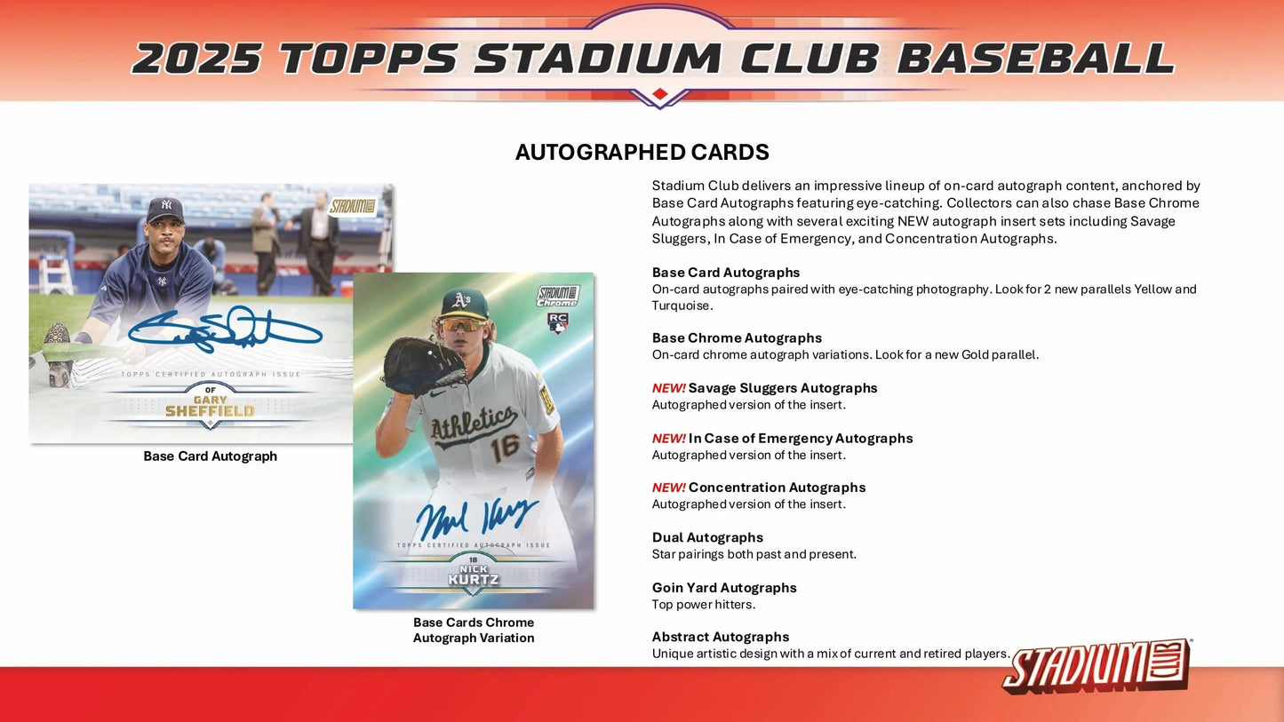 2025 Topps Stadium Club Baseball Hobby Booster Pack