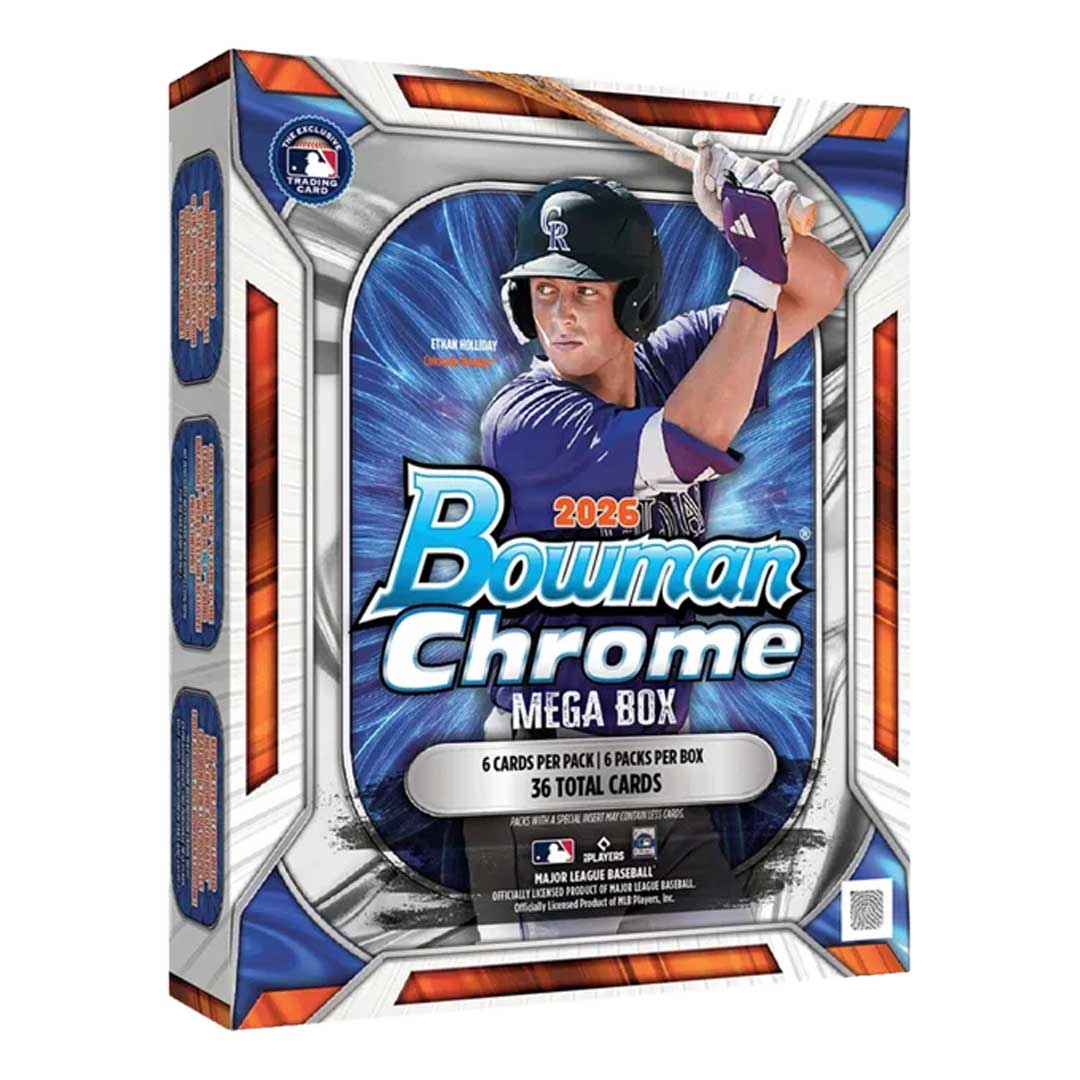 2026 Topps Bowman Chrome Baseball Trading Card Mega Box – 6 Packs, 6 Cards Per Pack – 36 Cards