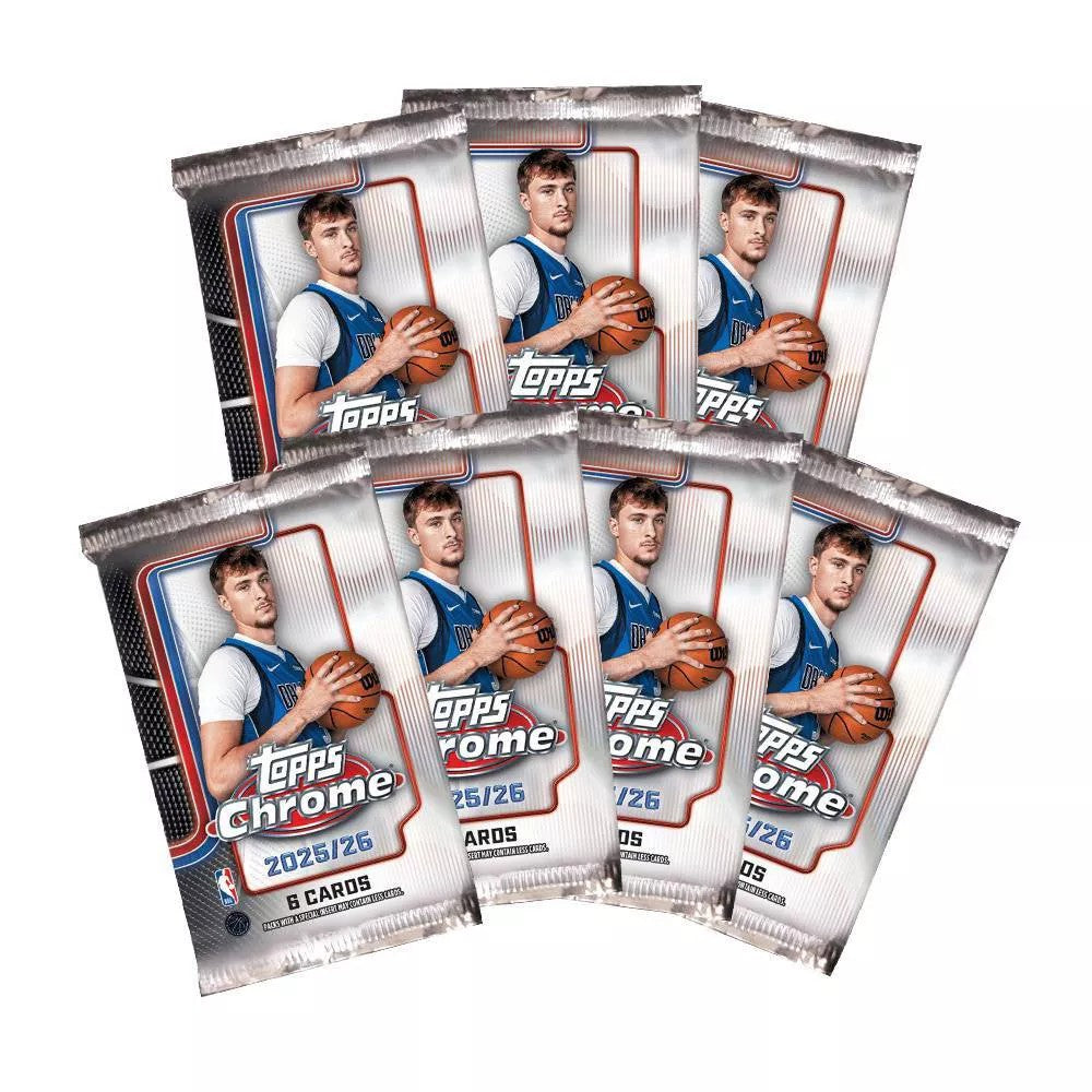 Topps 2025-26 Basketball NBA Chrome Basketball Trading Card Mega Box