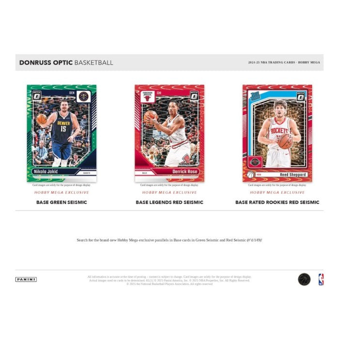 Panini 2024-25 Donruss Optic Mega Box - 7 Packs (Green & Red Seismic Parallels)