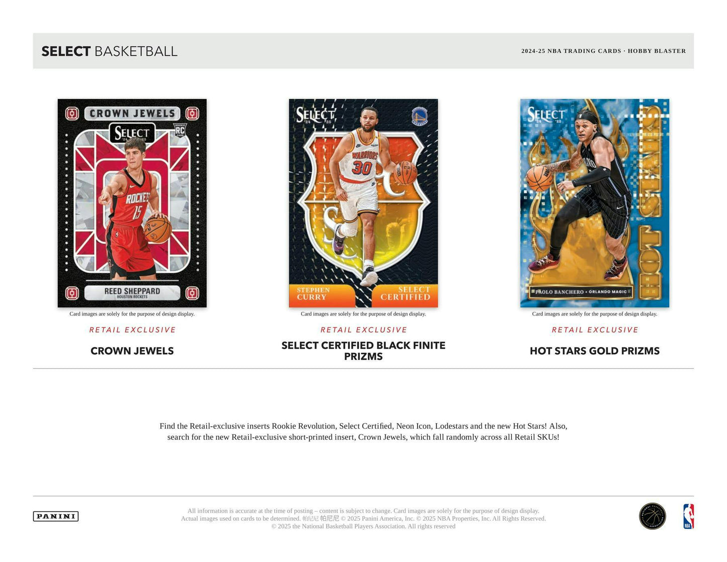 Panini 2024-25 Select Basketball Hobby Blaster Box