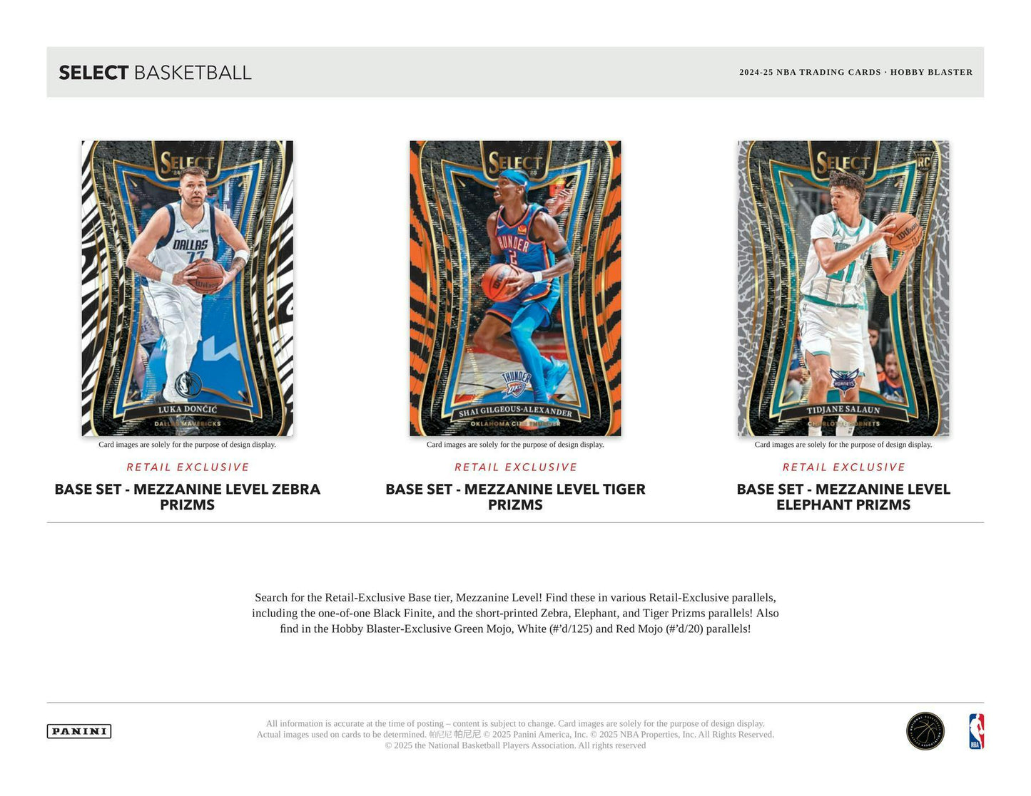 Panini 2024-25 Select Basketball Hobby Blaster Box