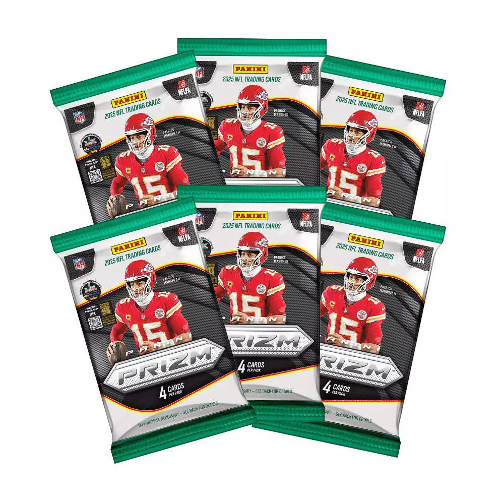 Panini 2025 Prizm Football 6-Pack Blaster Box (Disco Prizms)