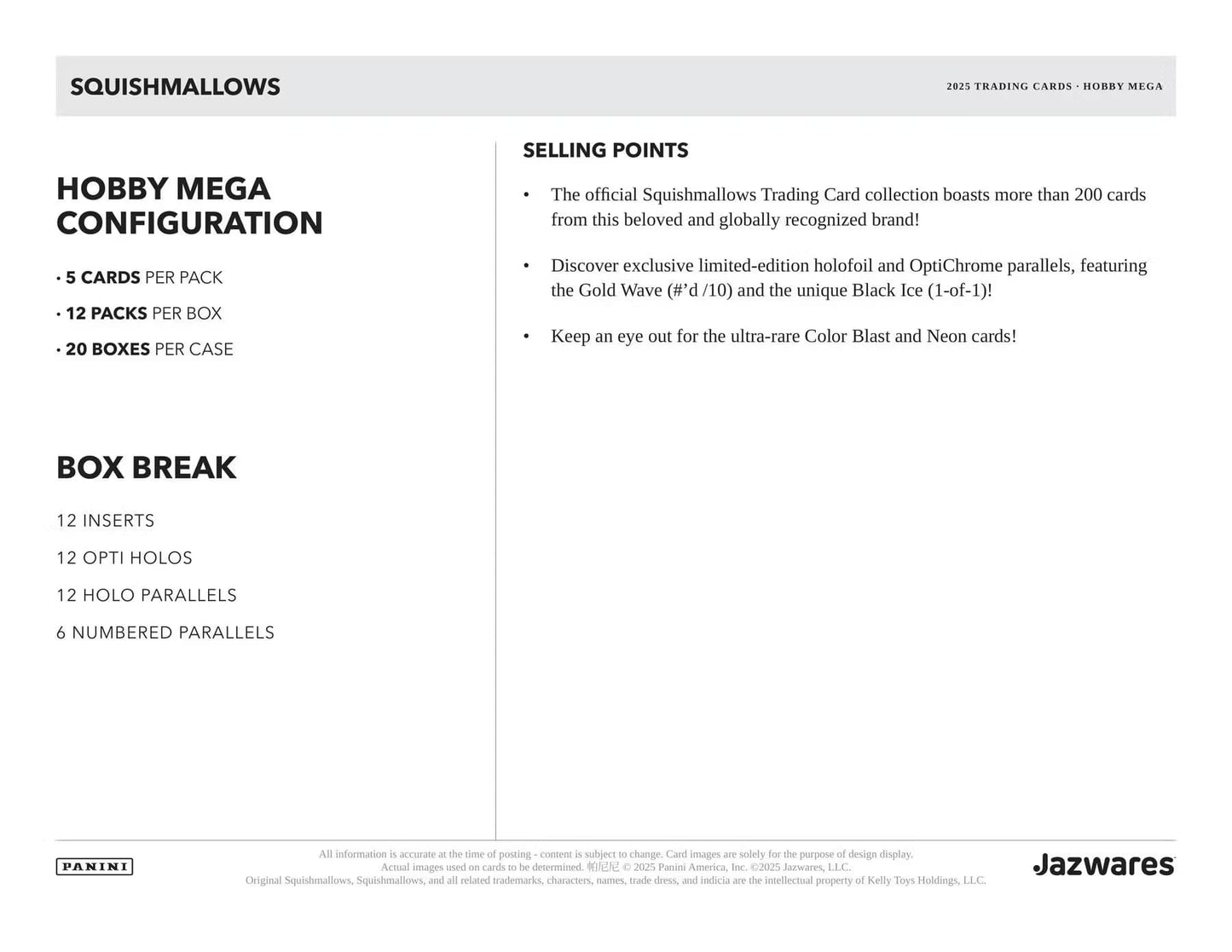2025 Panini Squishmallows Hobby Mega Box