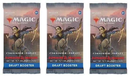 3 Packs MTG Draft Booster Pack Lot MTG Commander Legends Battle for Baldurs Gate