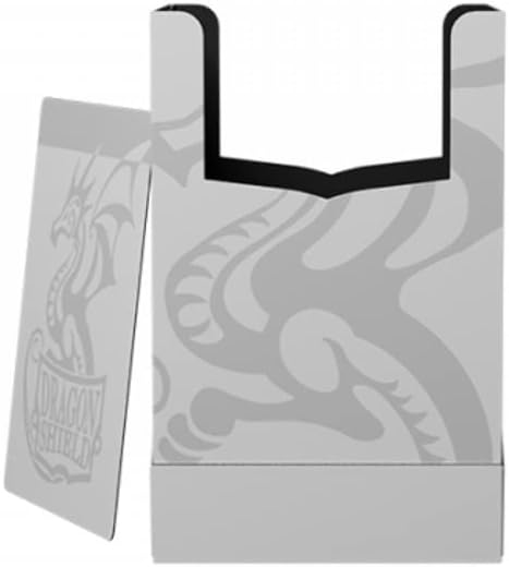 Dragon Shield Card Deck Box – Deck Shell: Ashen White/Black – Durable and Sturdy TCG, OCG Card Storage – Compatible with Pokemon Yugioh Commander and MTG Magic: The Gathering Cards