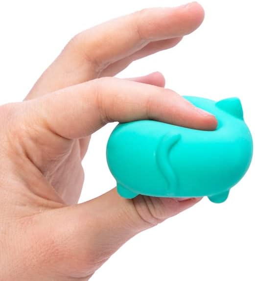 Schylling NeeDoh Teenie Cool Cat - Sensory Squeeze Toy - Contains 3 Mini Groovy Globs - 1.5" Wide - Color May Vary