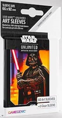 Star Wars Unlimited Darth Vader Art Sleeves - Officially Licensed Pack of 60 Art Sleeves and 1 Clear Sleeve, Optimized Size for Star Wars Unlimited and Other TCG and LCG Games, Made by Gamegenic
…