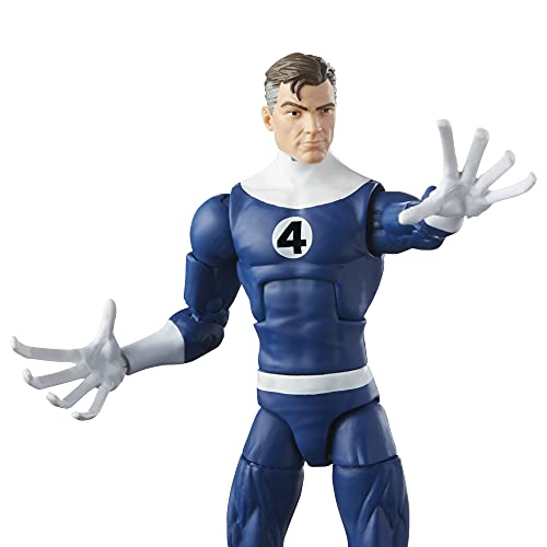 Marvel Hasbro Legends Series Retro Fantastic Four Mr. Fantastic 6-inch Action Figure Toy, Includes 4 Accessories
