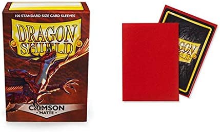 Dragon Shield 100ct Standard Card Sleeves Display Case (10 Packs) - Matte Crimson Red