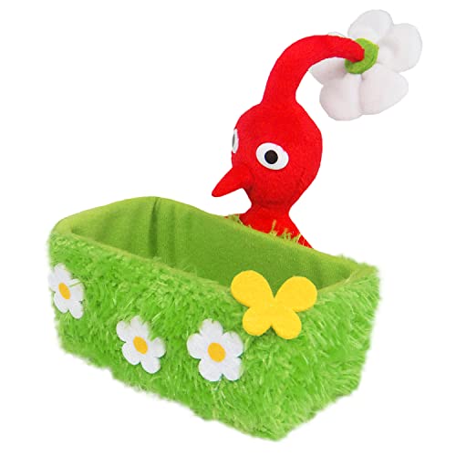 SANEI BOEKI PKZ01 Pikmin Plush Merchandise Series, Red Pikmin Accessory Holder (Grass), Height 5.1 inches (13 cm)