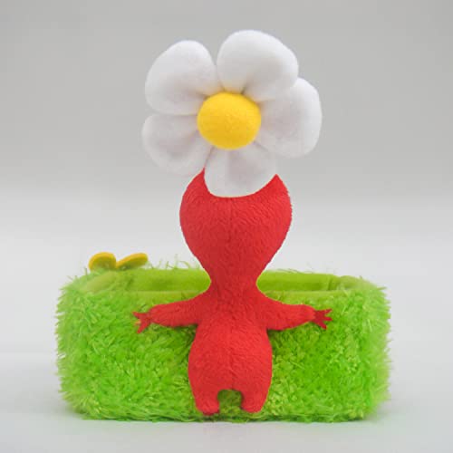SANEI BOEKI PKZ01 Pikmin Plush Merchandise Series, Red Pikmin Accessory Holder (Grass), Height 5.1 inches (13 cm)