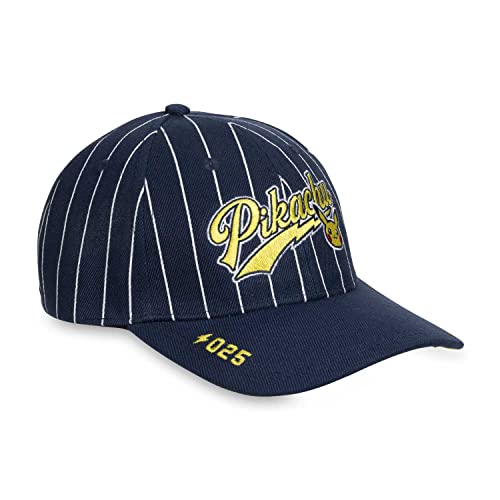 Pokemon Center Pikachu Navy Stripe Baseball Hat (One Size-Adult)