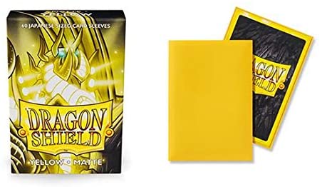 Dragon Shield 60ct Japanese Mini Card Sleeves Display Case (10 Packs) - Matte Yellow