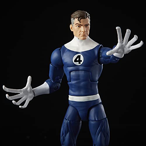 Marvel Hasbro Legends Series Retro Fantastic Four Mr. Fantastic 6-inch Action Figure Toy, Includes 4 Accessories