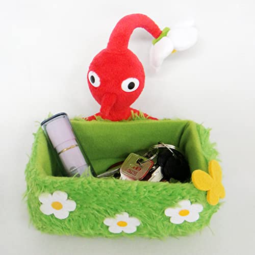SANEI BOEKI PKZ01 Pikmin Plush Merchandise Series, Red Pikmin Accessory Holder (Grass), Height 5.1 inches (13 cm)