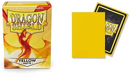 Dragon Shield 100ct Standard Card Sleeves Display Case (10 Packs) - Matte Yellow