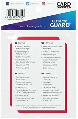 Ultimate Guard Card Dividers Lot - Red - 10 Packs (100 Dividers)