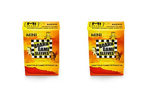 2 Packs Arcane Tinmen Non-Glare Board Game Sleeves 50 ct Mini Size Card Sleeves Individual Pack