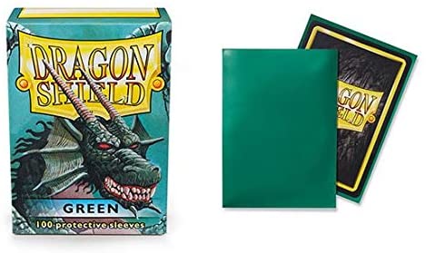 Dragon Shield 100ct Standard Card Sleeves Display Case (10 Packs) - Classic Green