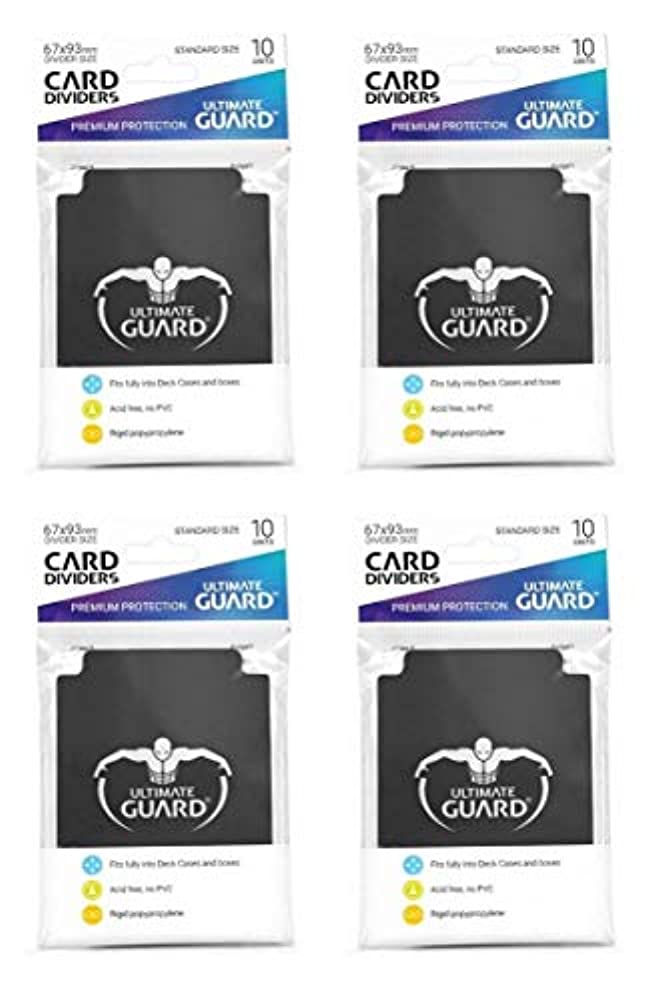 40 Ultimate Guard Trading Card Dividers (4 10ct Packs) Black