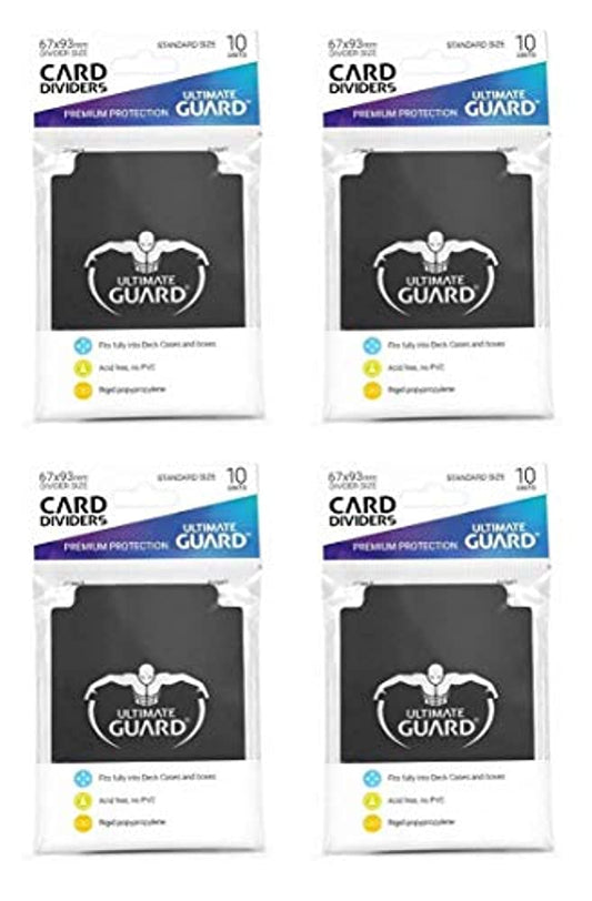 40 Ultimate Guard Trading Card Dividers (4 10ct Packs) Black