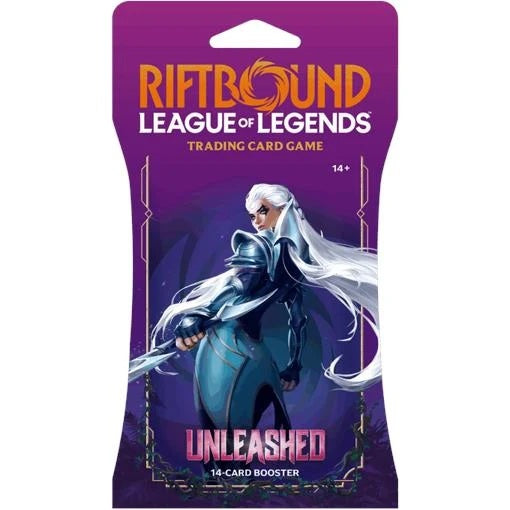 Riftbound League of Legends TCG Unleashed Sleeved Booster Pack, 14 Trading Cards, English Edition, 1 Pack, Random Artwork Copy title