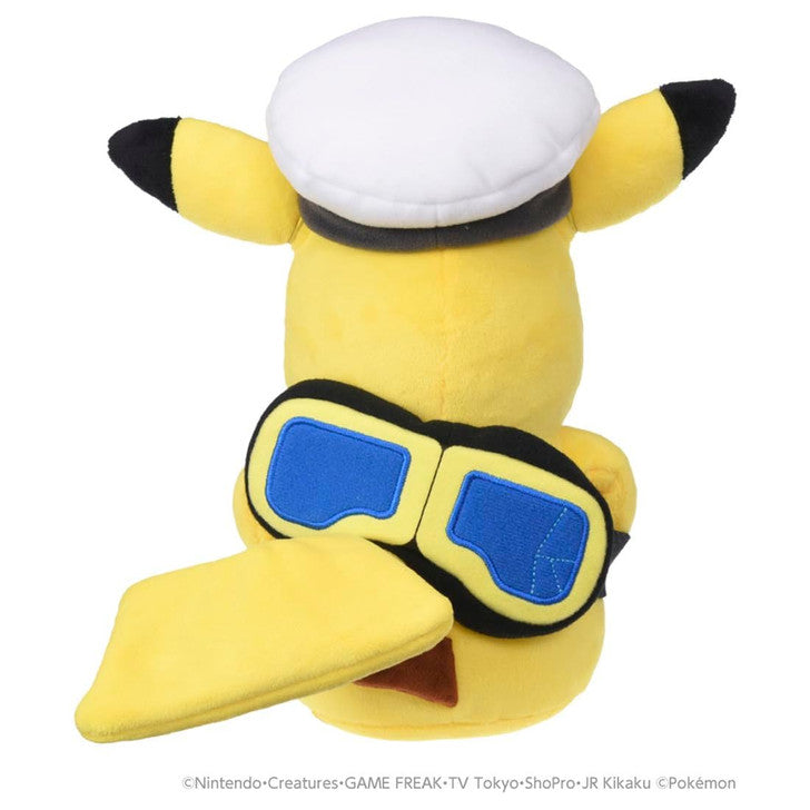 Takara Tomy 8 Inch Pokemon Plush Captain Pikachu Goggles