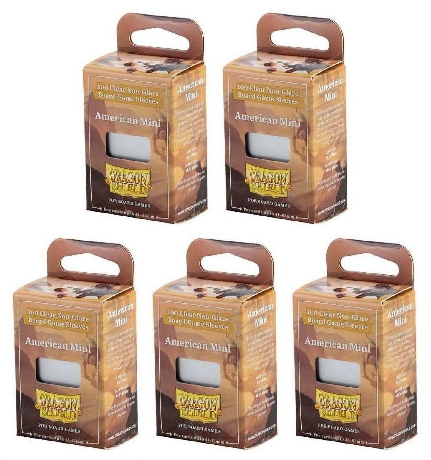 5 Packs Dragon Shield Board Game Sleeves 100 ct Mini American Size Card Sleeves Value Bundle!