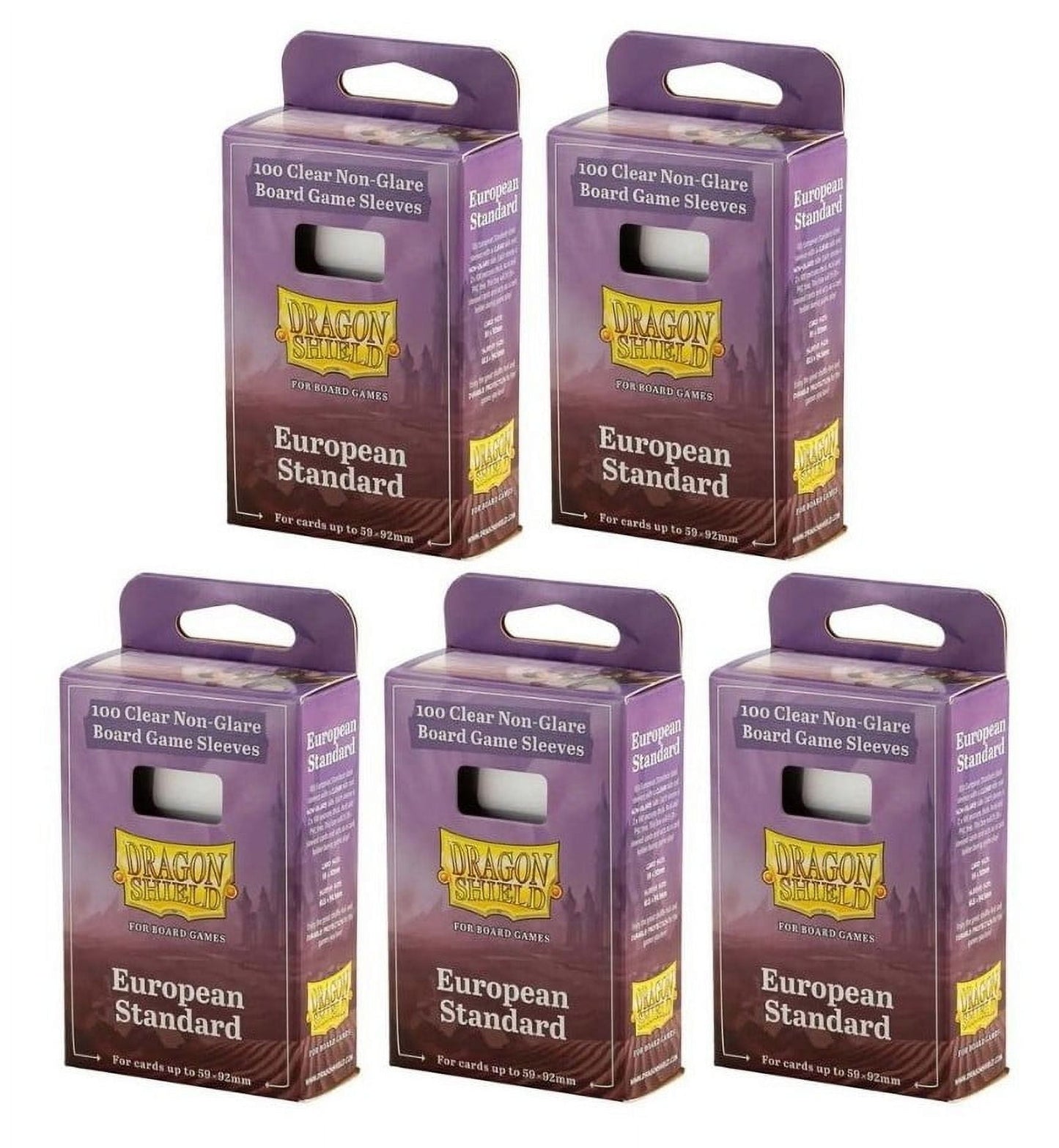 5 Packs Dragon Shield Board Game Sleeves 100 ct Standard European Size Card Sleeves Value Bundle!