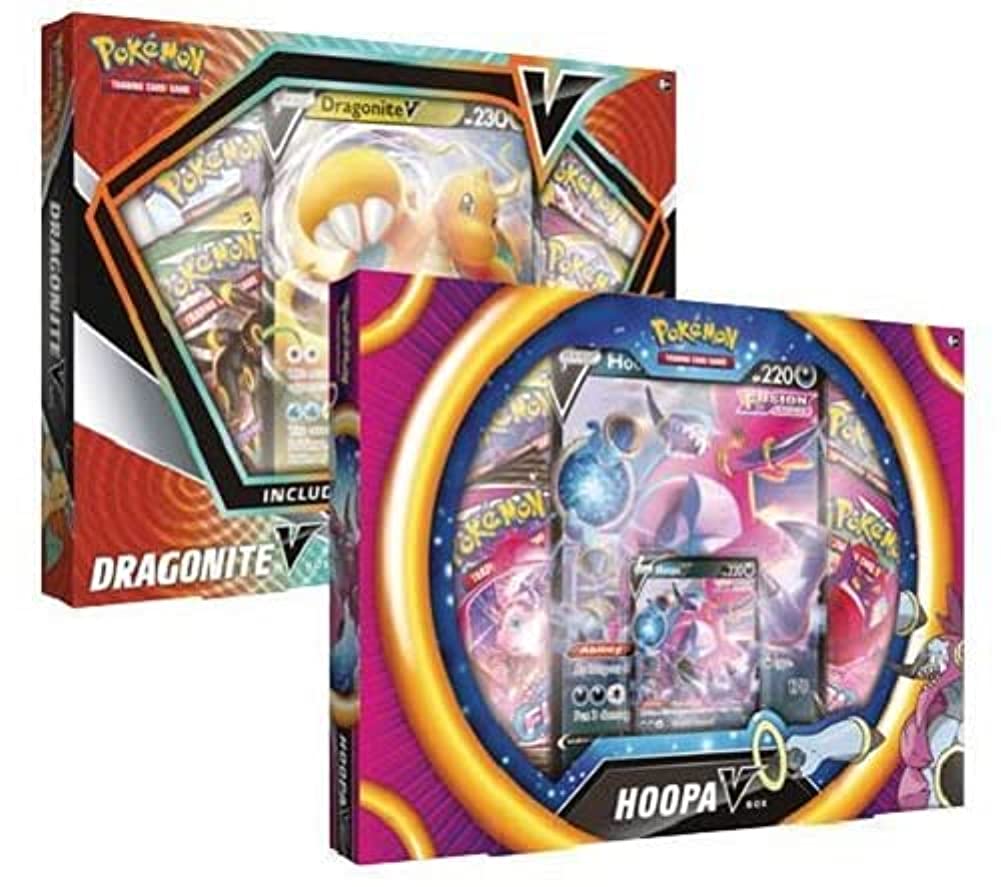 Pokemon Both Pokemon Dragonite V & Hoopa V Booster Set V Boxes! Includes 8 Total Booster Packs Plus promos! Pokemon Both Pokemon Dragonite V & Hoopa V Booster Set V Boxes! Includes 8 Total Booster Packs Plus promos!