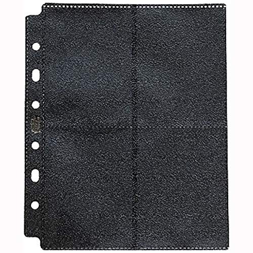 Clear 50 Pack Dragon Shield 8 Pocket Binder Pages Card Storage for 3 Ring Binder Portfolio Display